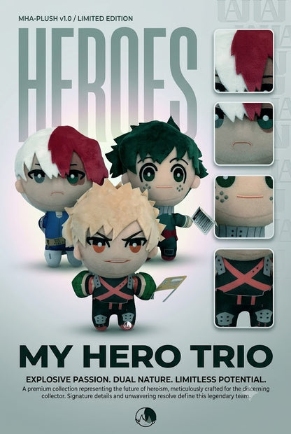 My Hero Academia Plush Collection – Todoroki, Deku & Bakugo