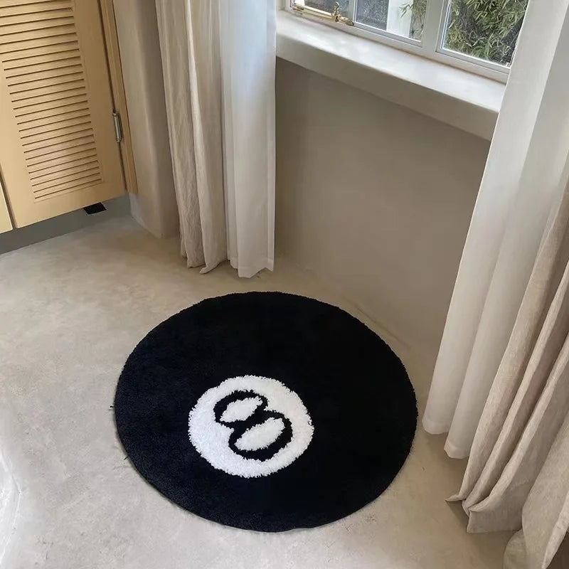 Black 8 Ball Rug – Soft Anti-Slip Gaming Carpet