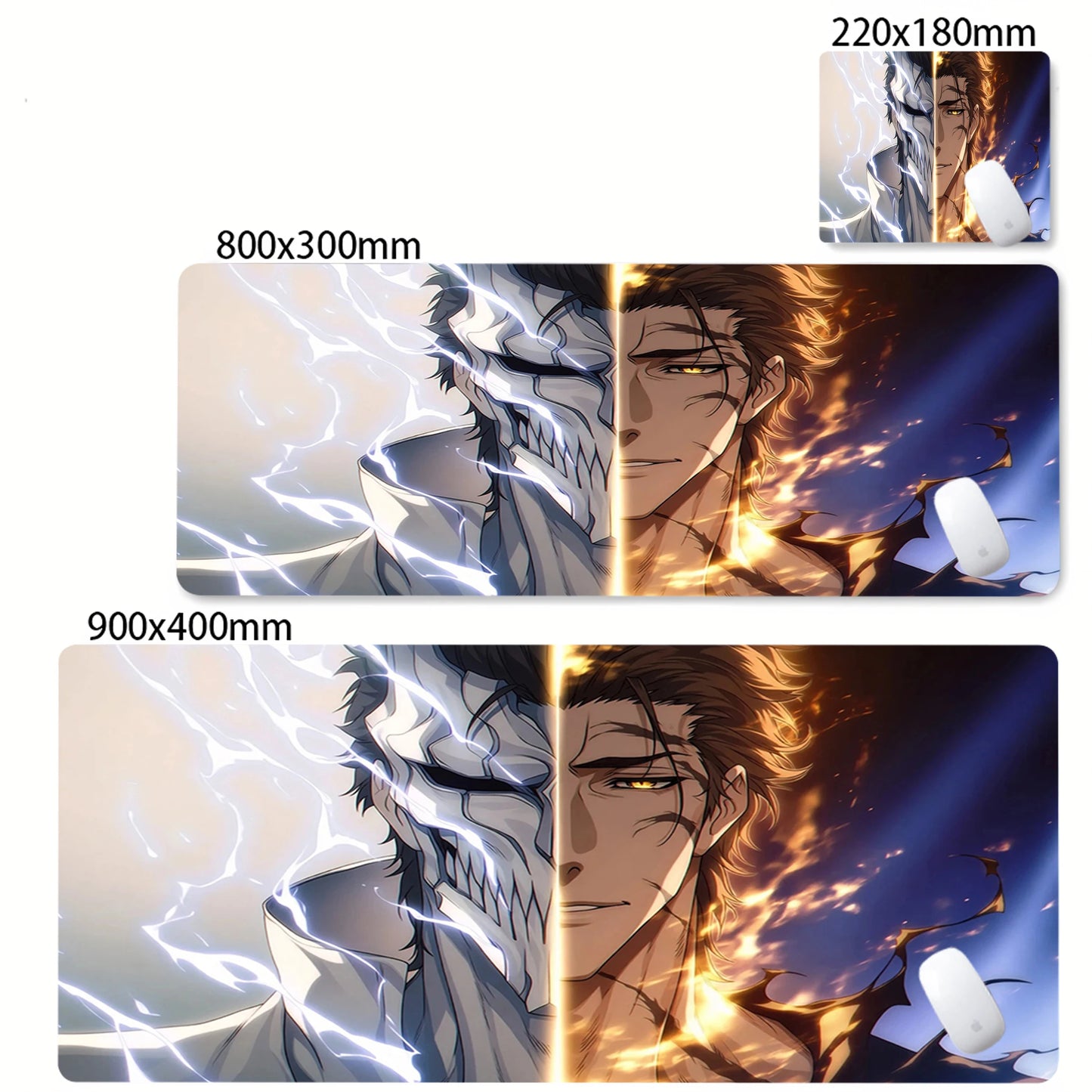 Bleach XXL Gaming Desk Mat – Kurosaki Ichigo Black & White Edition