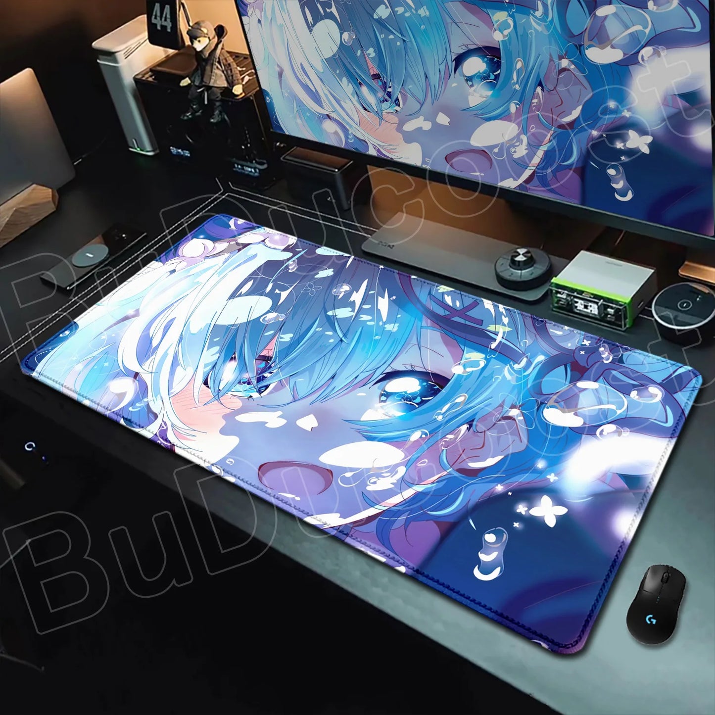 Rem & Ram Twin Aesthetic XL Gaming Desk Mat (40x90cm) – Re:Zero Anime Mousepad