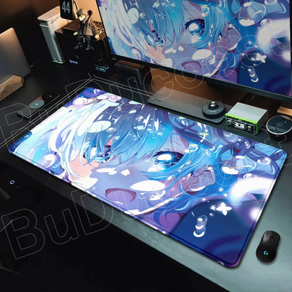 Rem & Ram Twin Aesthetic XL Gaming Desk Mat (40x90cm) – Re:Zero Anime Mousepad