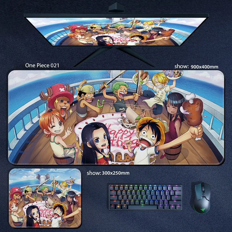 One Piece Anime Character XXL Gaming Mouse Pad – Luffy, Zoro & Crew Desk Mat