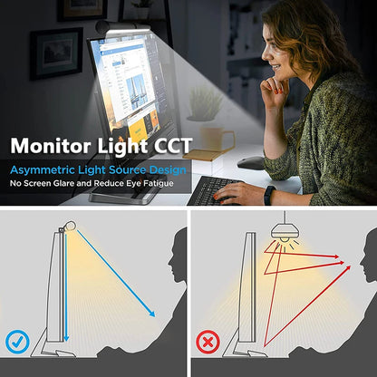 LED Monitor Light Bar – Eye-Care Screen Light with Stepless Dimming for Computer Monitors, Work & Gaming