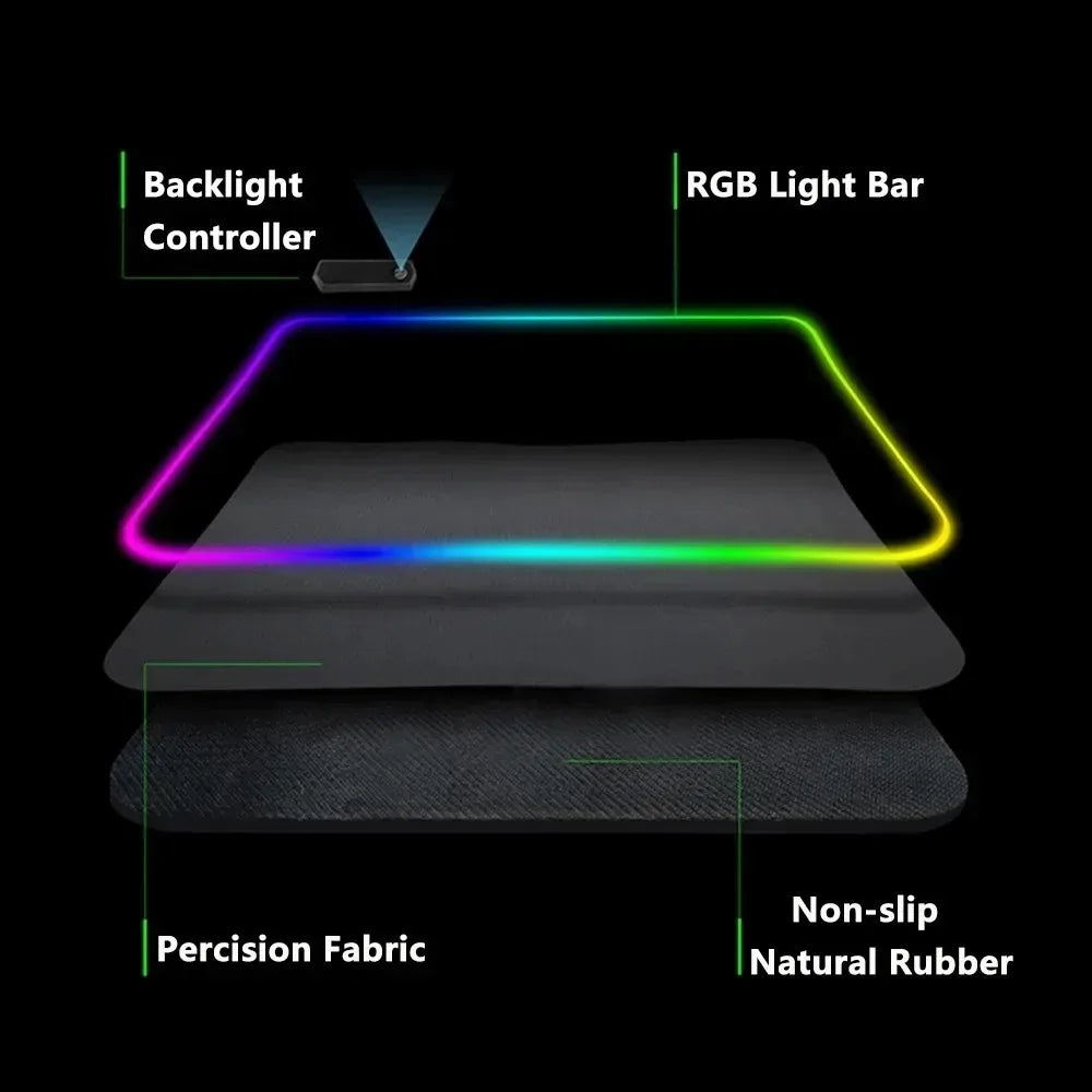 RGB Car Gaming Mouse Pad – LED Desk Mat