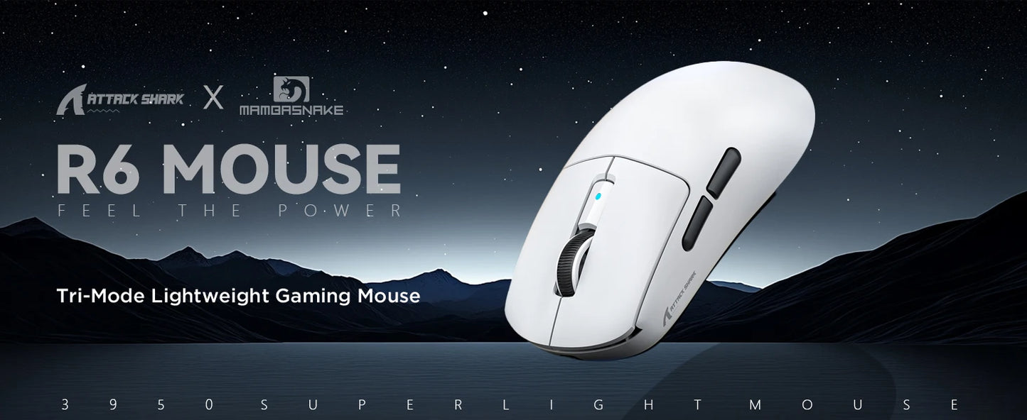 Attack Shark R6 Ultra-Light Wireless Gaming Mouse