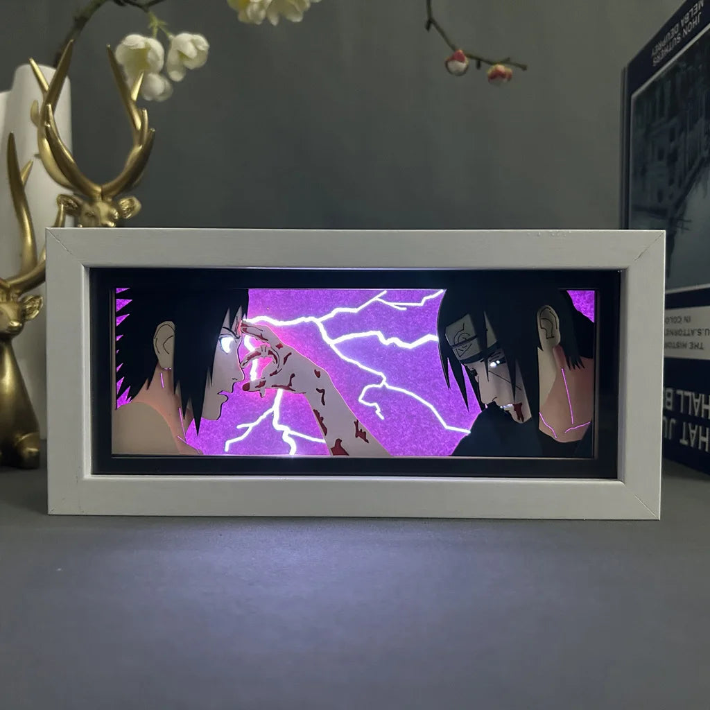Uchiha Sasuke & Uzumaki Naruto 3D Anime LED Light Box