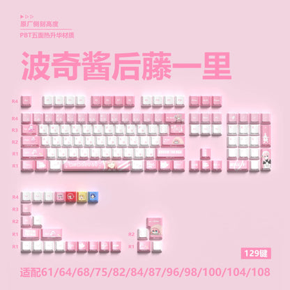 NEON SHOGUN Keycap Set – 129-Key Anime PBT Side-Glow Edition