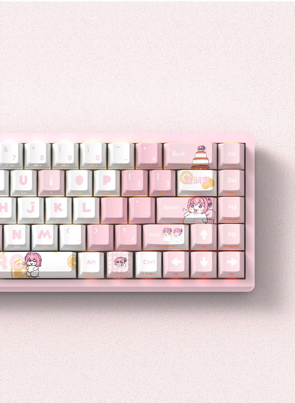 NEON SHOGUN Keycap Set – 129-Key Anime PBT Side-Glow Edition