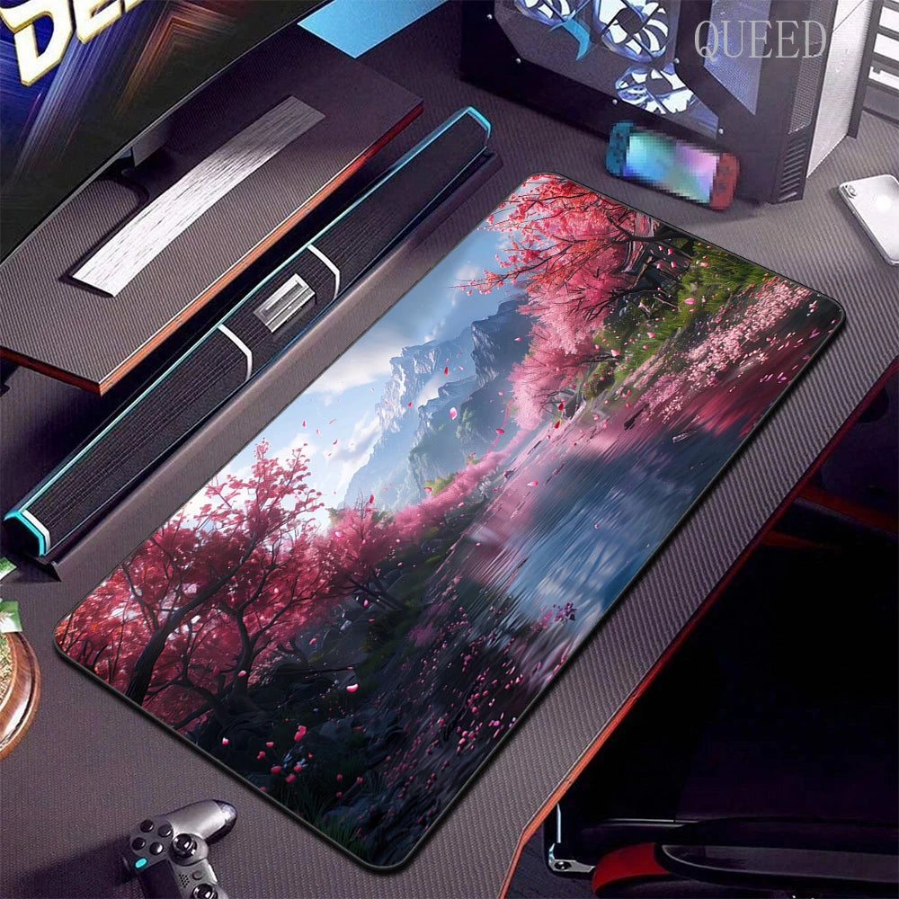 Japanese Sakura Landscape Mouse Pad – Large Desk Mat