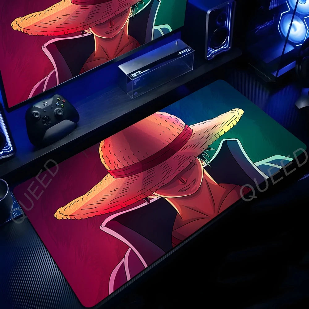 ☠️ One Piece Anime XXL Gaming Mouse Pad – Straw Hat Desk Mat