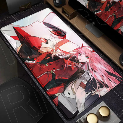 Zero Two Crimson Darling Desk Mat – Darling in the FranXX Anime Mousepad