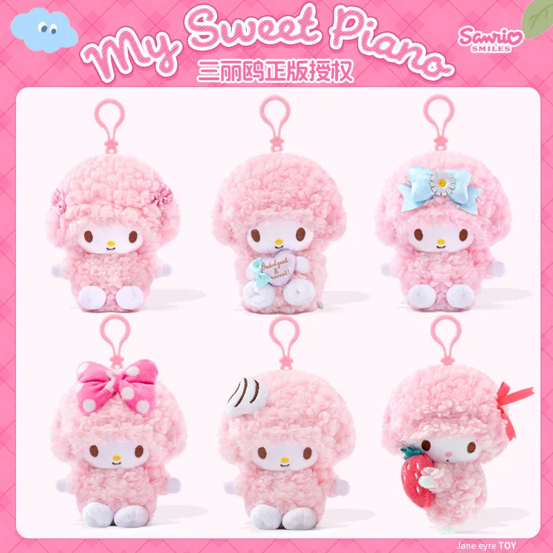 Sanrio Piano Plush Keychain – Kawaii Stuffed Plush Pendant Keyring | Cute Anime Bag Charm & Collectible Gift