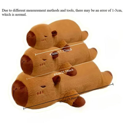 Kawaii Capybara Plush Toy – Soft Stuffed Capybara Pillow | Fluffy Sleeping Cushion for Kids & Room Decor