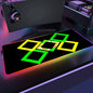 Geometric RGB XXL Gaming Mouse Pad – LED Mouse Mat 90×40cm | Large Non-Slip Desk Mat for PC, Keyboard & Gaming Setup