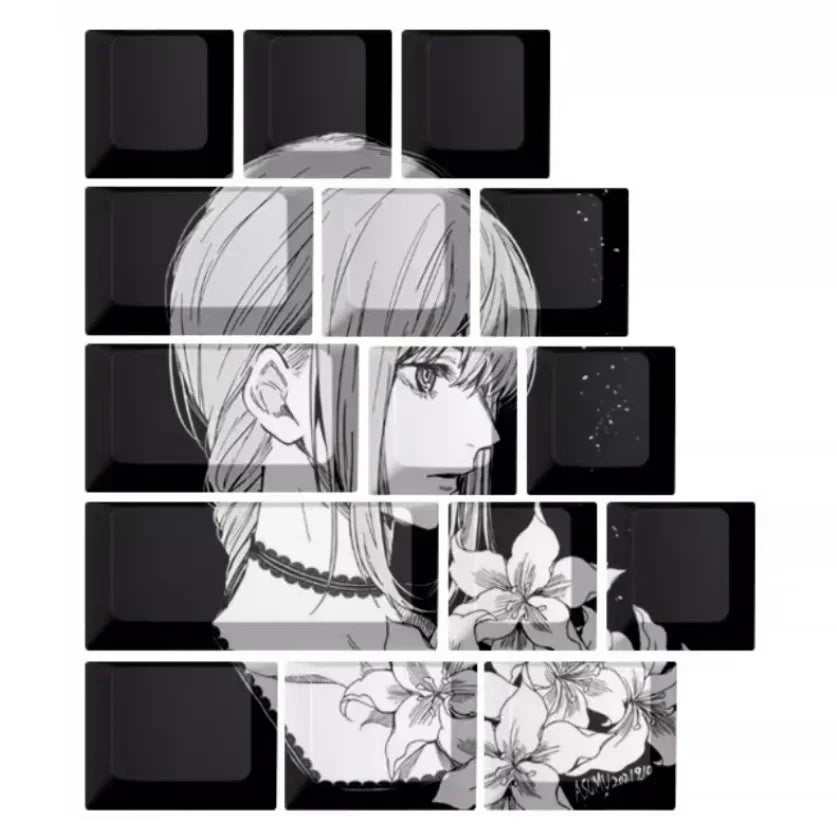 MAKIMA NOIR Keycap Set – 129-Key Anime PBT Japan Edition