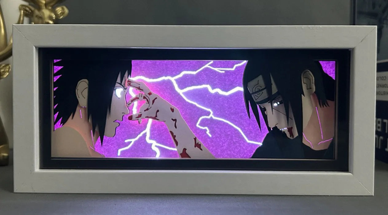 Uchiha Sasuke & Uzumaki Naruto 3D Anime LED Light Box