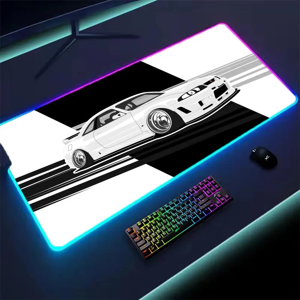 RGB Car Gaming Mouse Pad – LED Desk Mat