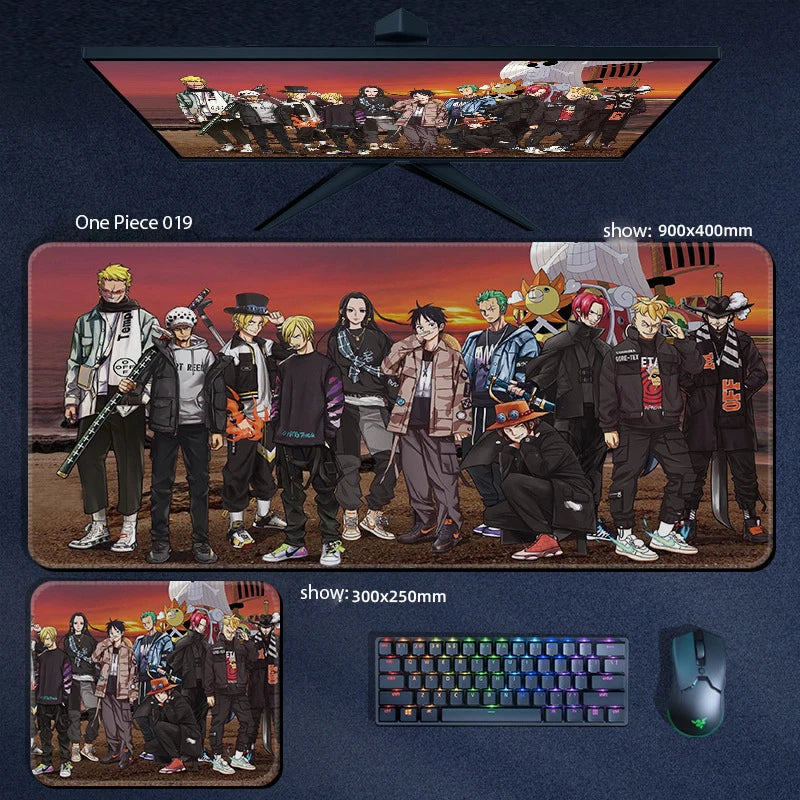 One Piece Anime Character XXL Gaming Mouse Pad – Luffy, Zoro & Crew Desk Mat