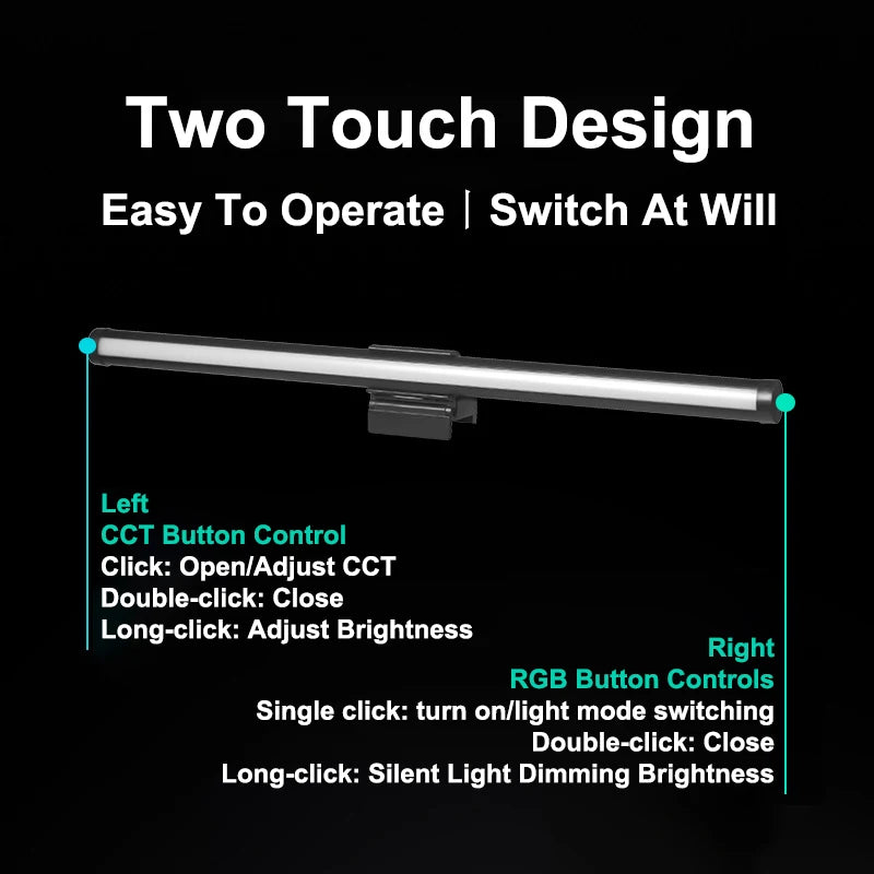 LED Monitor Light Bar – Eye-Care Screen Light with Stepless Dimming for Computer Monitors, Work & Gaming