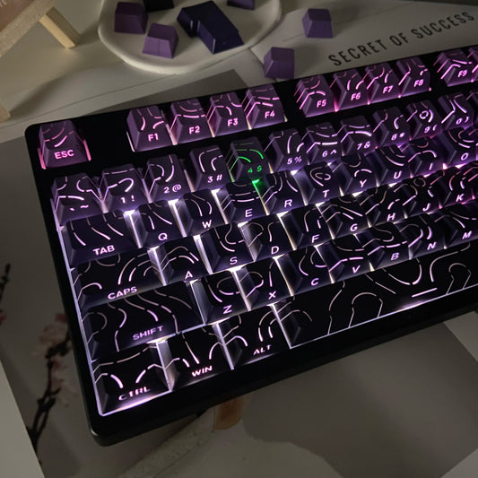 Aurora SideGlow Keycaps – Gradient RGB Shine-Through PBT