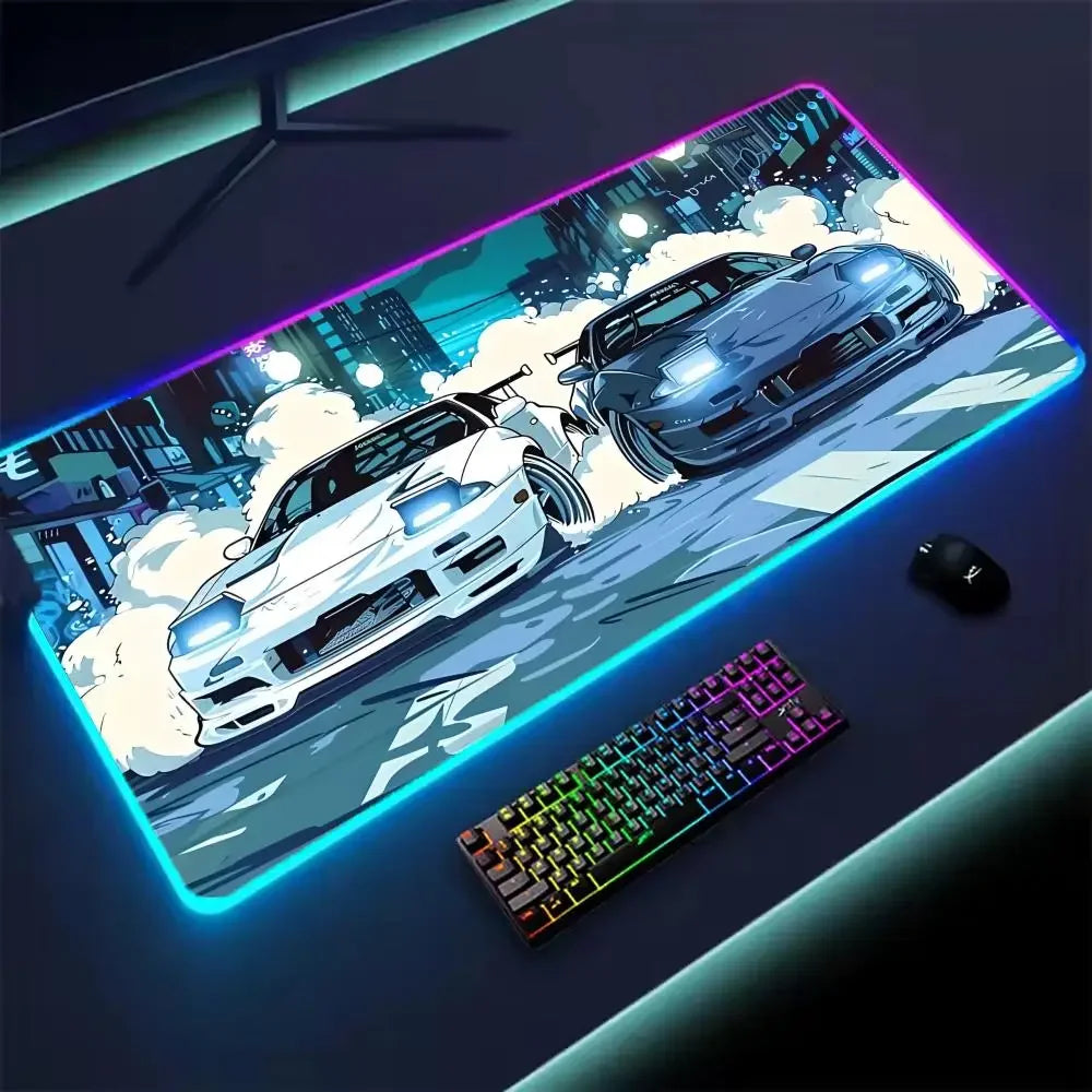 RGB Car Gaming Mouse Pad – LED Desk Mat