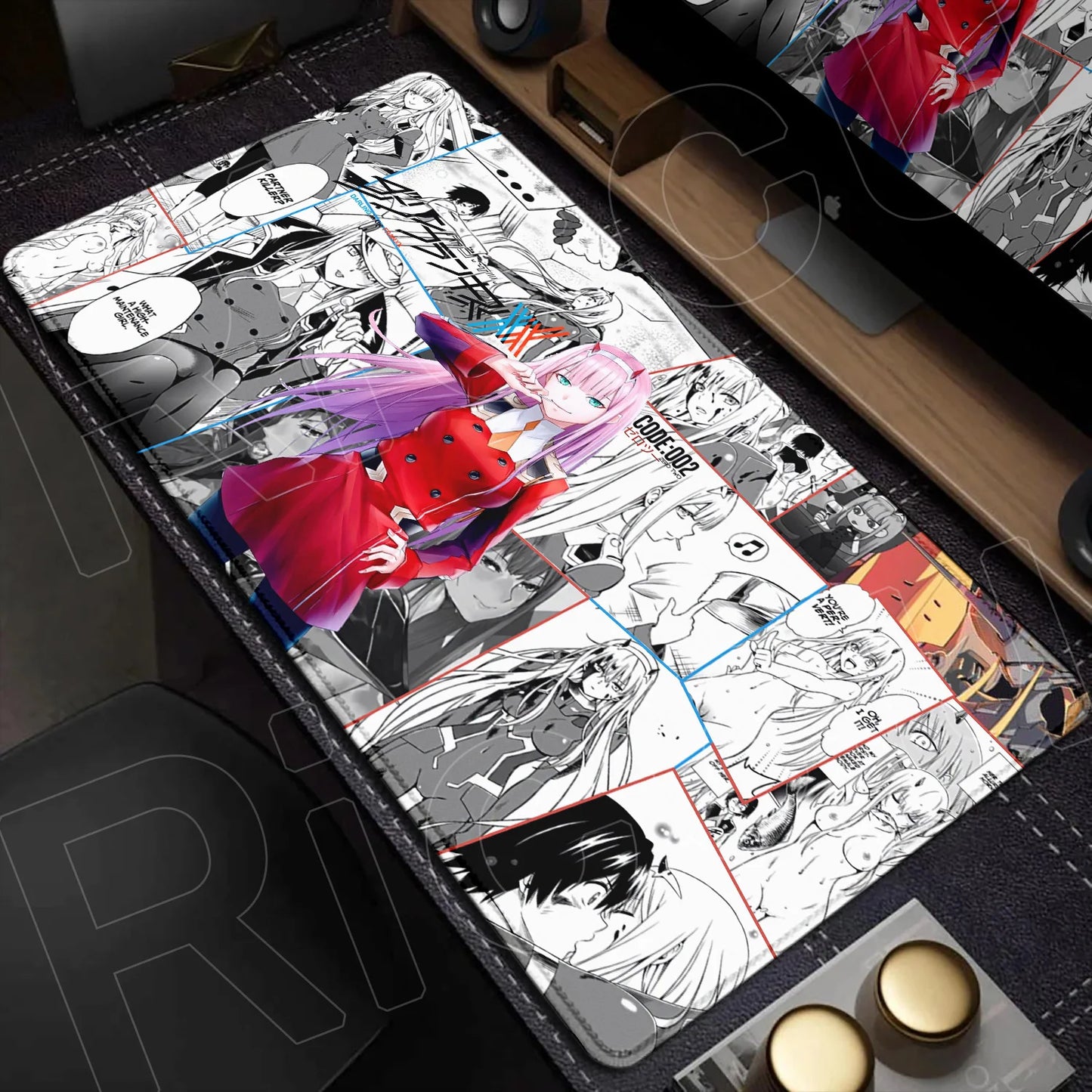 Zero Two Crimson Darling Desk Mat – Darling in the FranXX Anime Mousepad