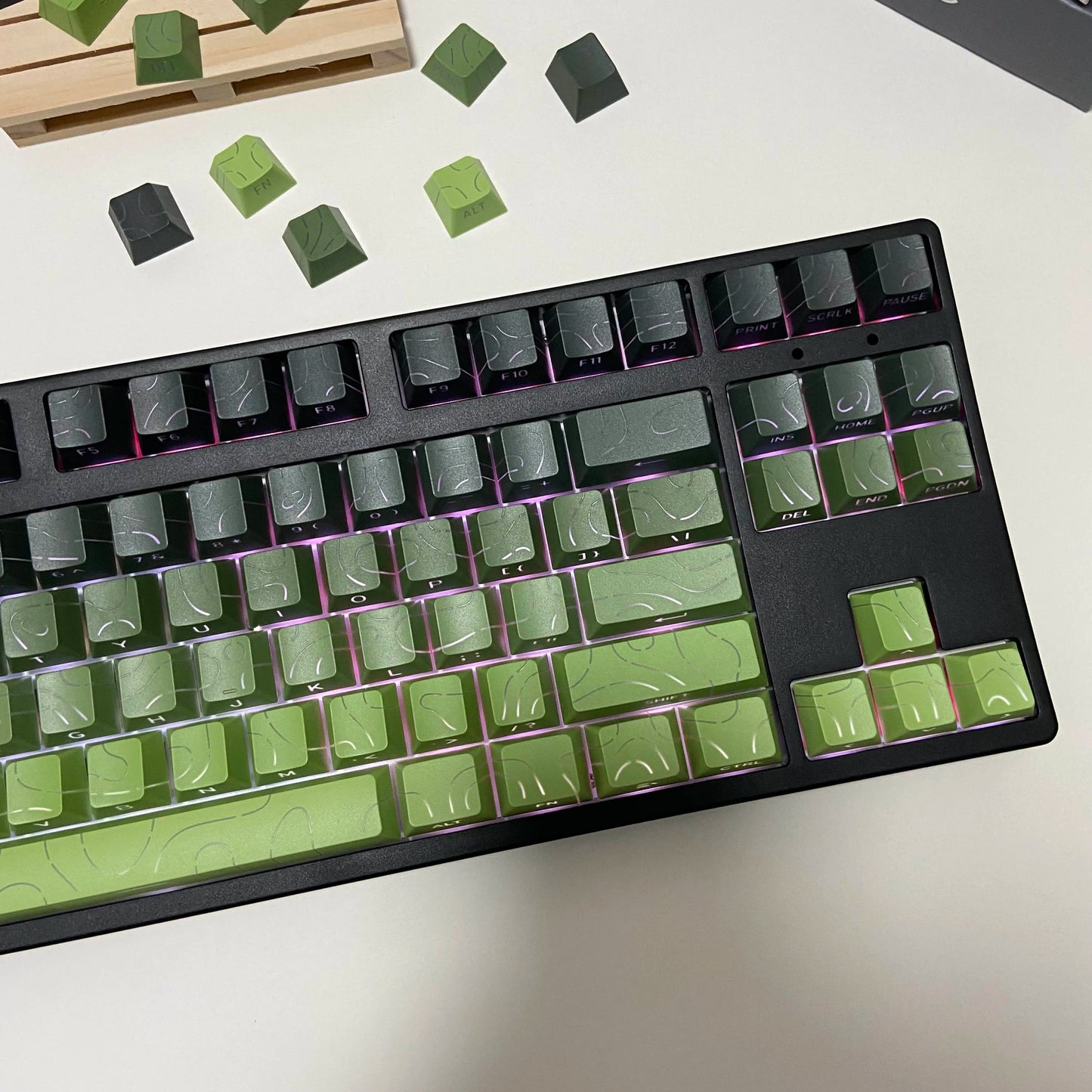 Aurora SideGlow Keycaps – Gradient RGB Shine-Through PBT