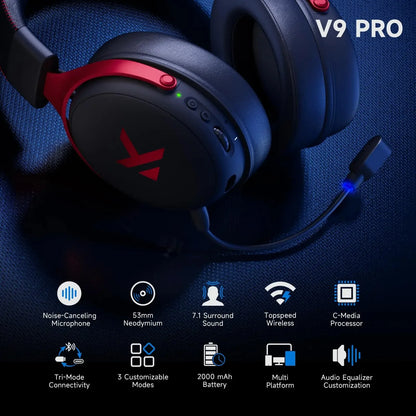 MCHOSE V9 Pro Wireless Gaming Headset – 7.1 Surround Sound
