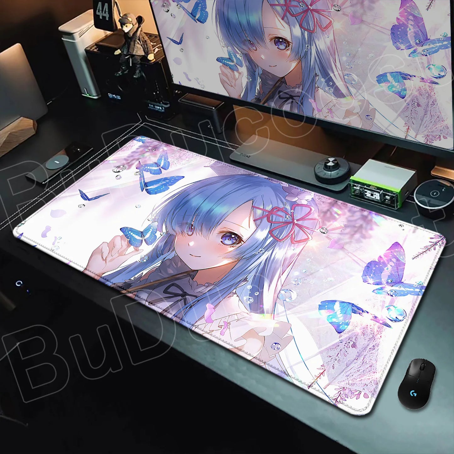 Rem & Ram Twin Aesthetic XL Gaming Desk Mat (40x90cm) – Re:Zero Anime Mousepad