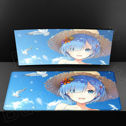 Rem & Ram Twin Aesthetic XL Gaming Desk Mat (40x90cm) – Re:Zero Anime Mousepad