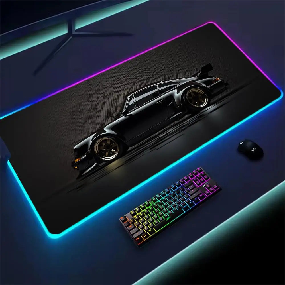 RGB Car Gaming Mouse Pad – LED Desk Mat