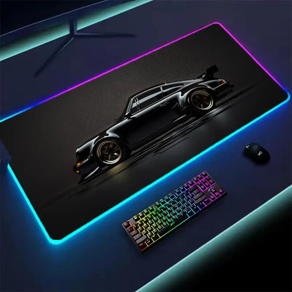 RGB Car Gaming Mouse Pad – LED Desk Mat