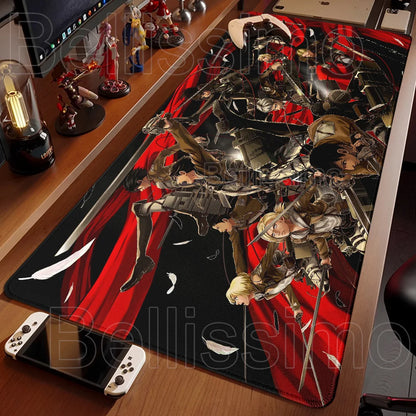 Attack on Titan XXL Gaming Mouse Pad – Anime Desk Mat (90×40cm) with Non-Slip Base & Stitched Edges