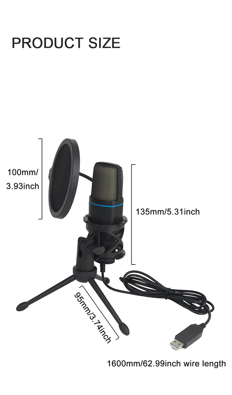 RGB USB Gaming Microphone – Streaming & Podcast Mic