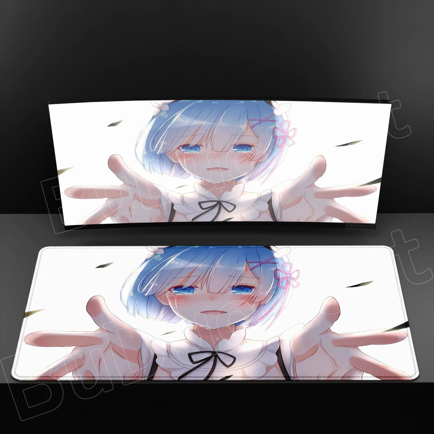 Rem & Ram Twin Aesthetic XL Gaming Desk Mat (40x90cm) – Re:Zero Anime Mousepad