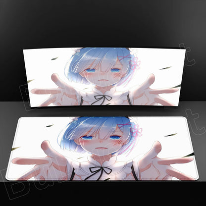 Rem & Ram Twin Aesthetic XL Gaming Desk Mat (40x90cm) – Re:Zero Anime Mousepad