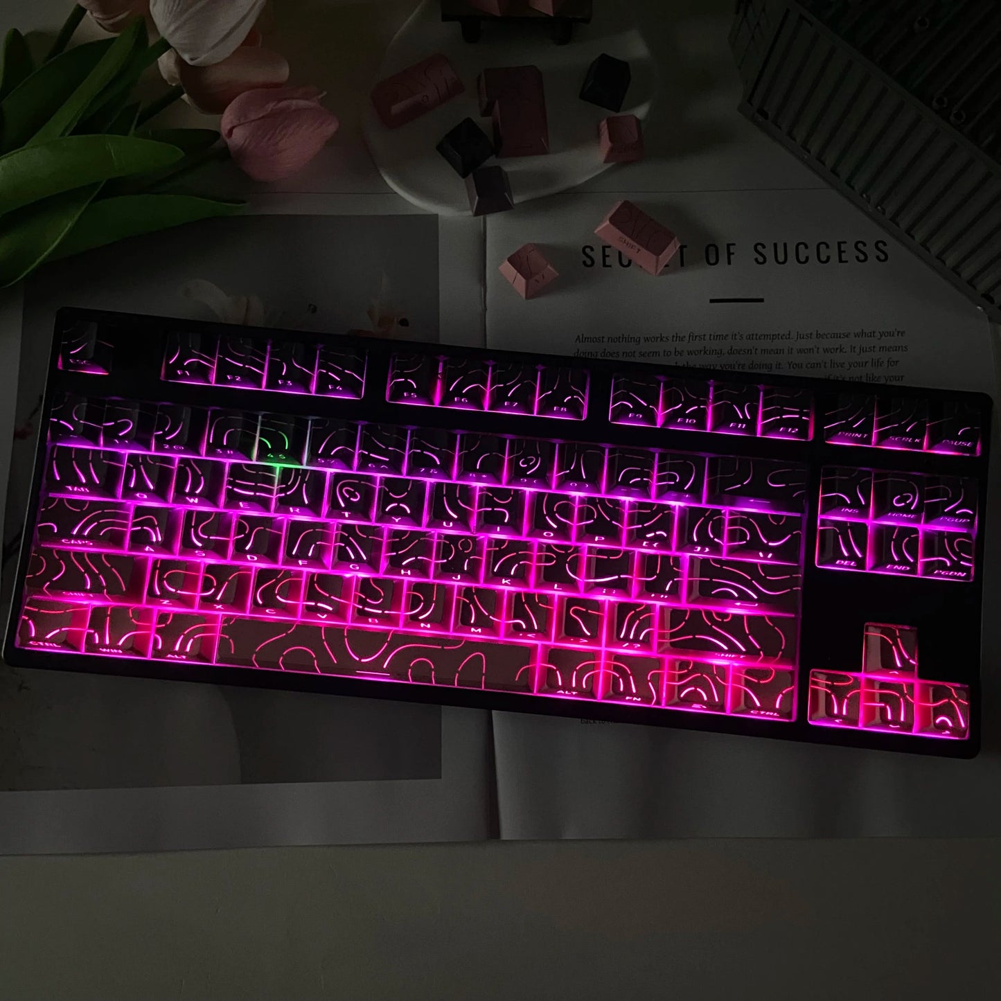 Aurora SideGlow Keycaps – Gradient RGB Shine-Through PBT