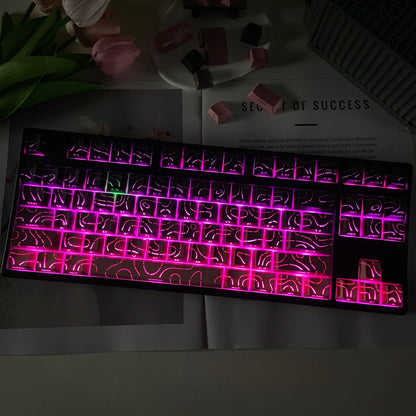 Aurora SideGlow Keycaps – Gradient RGB Shine-Through PBT