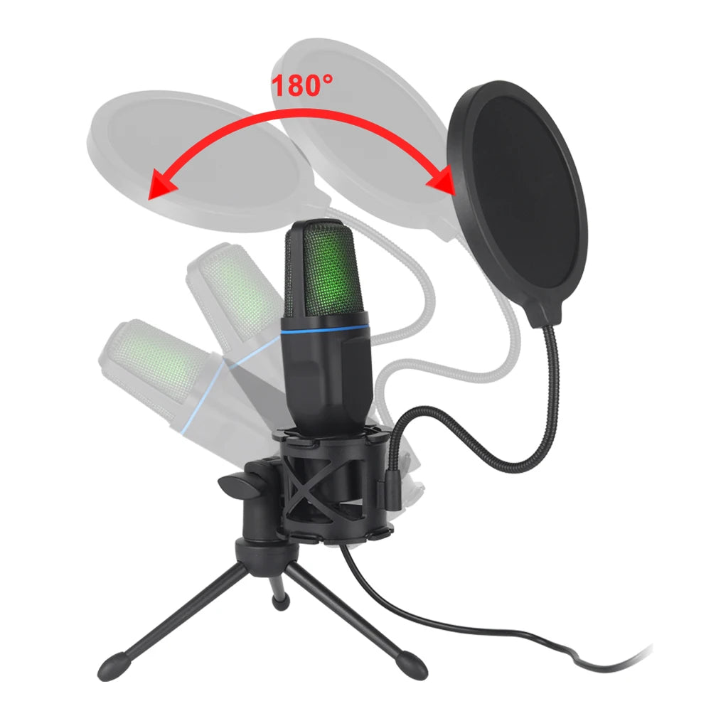 RGB USB Gaming Microphone – Streaming & Podcast Mic