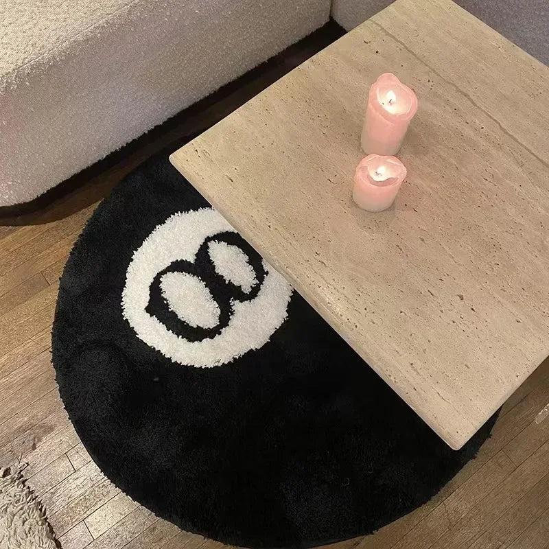 Black 8 Ball Rug – Soft Anti-Slip Gaming Carpet
