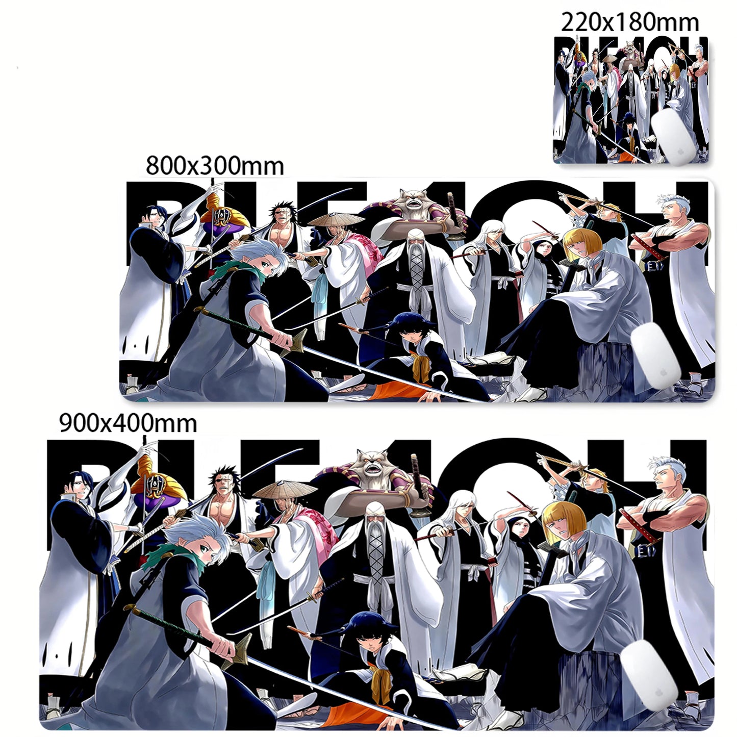 Bleach XXL Gaming Desk Mat – Kurosaki Ichigo Black & White Edition