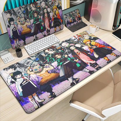 Demon Slayer Gaming Mouse Pad XL – HD Printed Extended Desk Mat for PC & Laptop Setup – Non-Slip Rubber Base, Stitched Locking Edges, Smooth Precision Surface for Gaming & Office Use