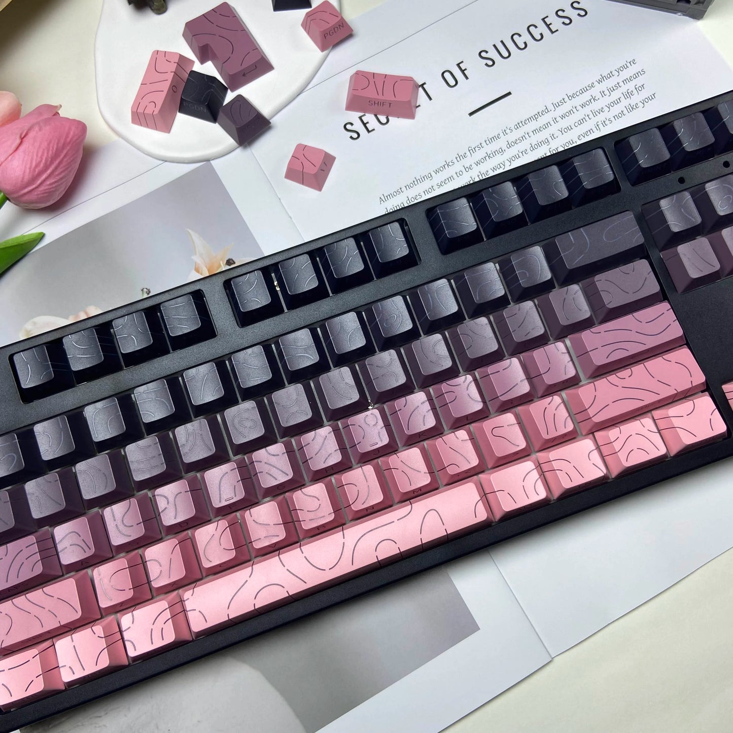 Aurora SideGlow Keycaps – Gradient RGB Shine-Through PBT