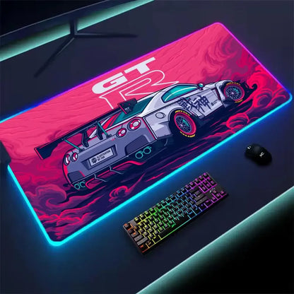 RGB Car Gaming Mouse Pad – LED Desk Mat