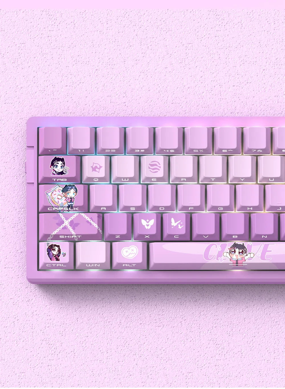 NEON SHOGUN Keycap Set – 129-Key Anime PBT Side-Glow Edition