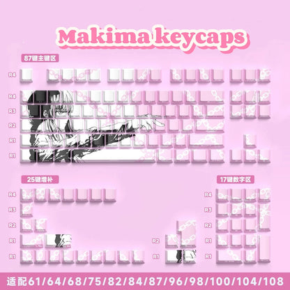 MAKIMA NOIR Keycap Set – 129-Key Anime PBT Japan Edition