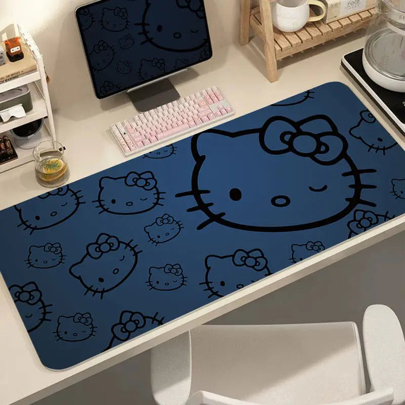 Hello Kitty Leather Mouse Pad – Extra Large Non-Slip Cartoon Desk Mat, Cute Kawaii Keyboard & Writing Pad for Girls, Student & Office Setup Decor
