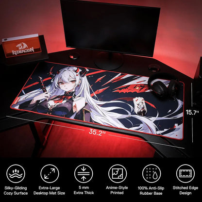 Redragon EISA P047 Anime Gaming Mouse Pad | Anti-Slip | Spill-Resistant | 5mm Thick