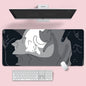 Cute Blue Cat XXL Gaming Mouse Pad – Kawaii Desk Mat