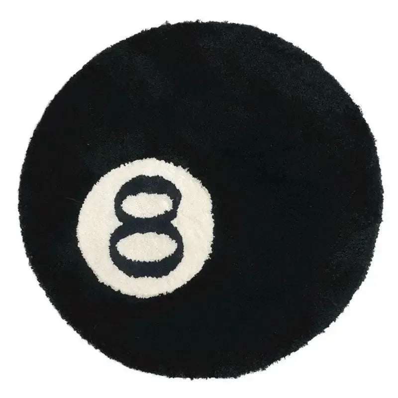Black 8 Ball Rug – Soft Anti-Slip Gaming Carpet
